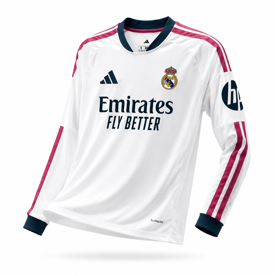 Real Madrid 2026/27 Home Long-Sleeve Jersey (Fan Version)